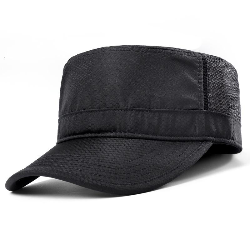 Casquettes militaires à séchage rapide pour hommes, casquettes de baseball à dessus plat d'été pour femmes, casquette de soleil d'extérieur en maille respirante, casquette militaire