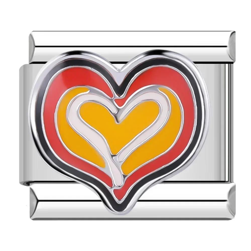 Hapiship Culoare romantică Heart Star Flwoer Tai Chi Italian Charm Links Fit 9mm Bratara din oțel inoxidabil Bijuterii DIY Fabricare DJ597