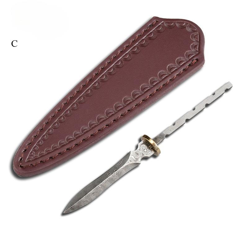 Stone Pattern Damascus Tea Knife Blank, Unfinished Full Tang Blade for DIY Handmade Kung Fu Tea Ceremony Tools