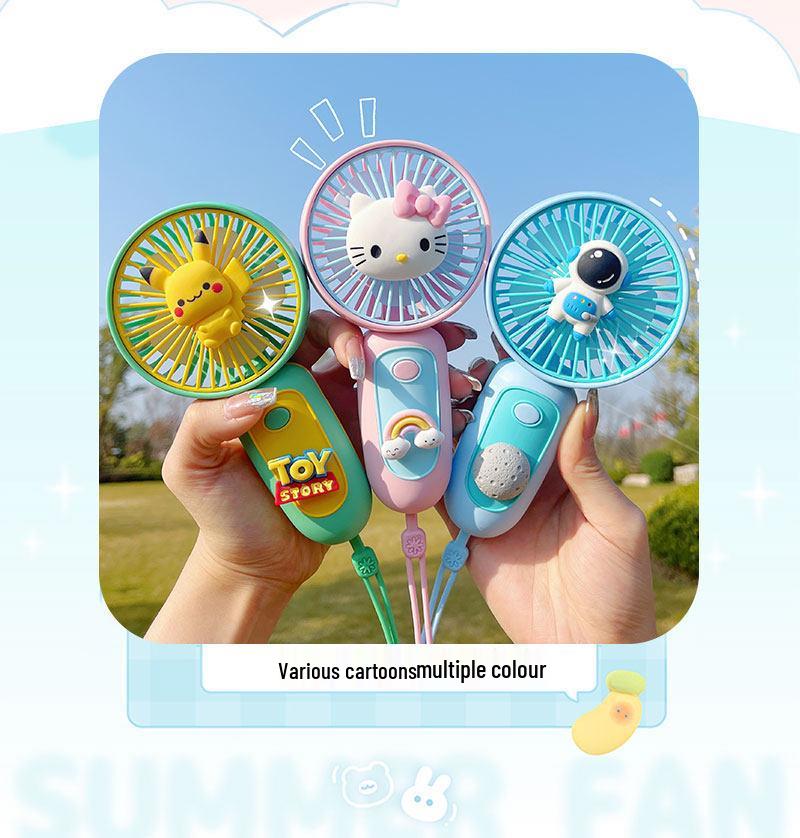 Sanrio Portable Cartoon Watch Fan: Rechargeable Handheld Mini Electric Fan Gift for Girls