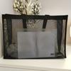 Nylon Transparent Mesh Shopping Bag Black Travel Storarge Bag Casual Large Capacity Tote Bag  Lady