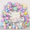 147 buc. Kit de ghirlande cu baloane pentru ziua de naștere cu unicorn, banner pentru la mulți ani pentru fete, decorațiuni pentru petrecerea de aniversare cu unicorn pentru baby shower