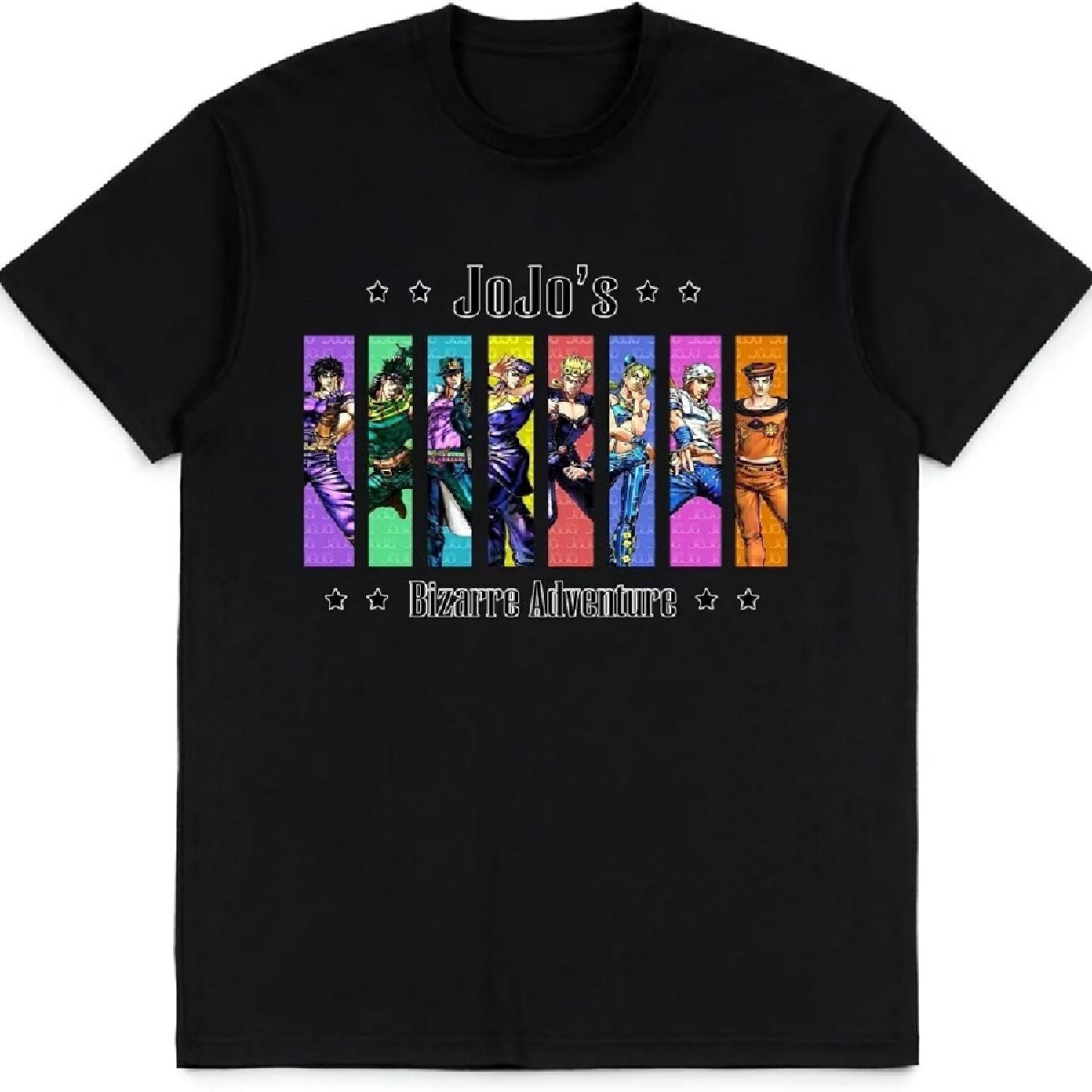 

JoJo s Bizarre Adventure Shirt Anime Fashion Trend t-Shirt Unisex Short-Sleeved Tops Teen Fans Gifts Black tee Shirt XXXXXL чорний