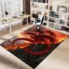1pc Fire and Blood Office Carpet Chair Mats, Home Decor Mat Fantasy Theme Mat Durable Mat, Dragon Decor,Suitable for fantasy theme lovers