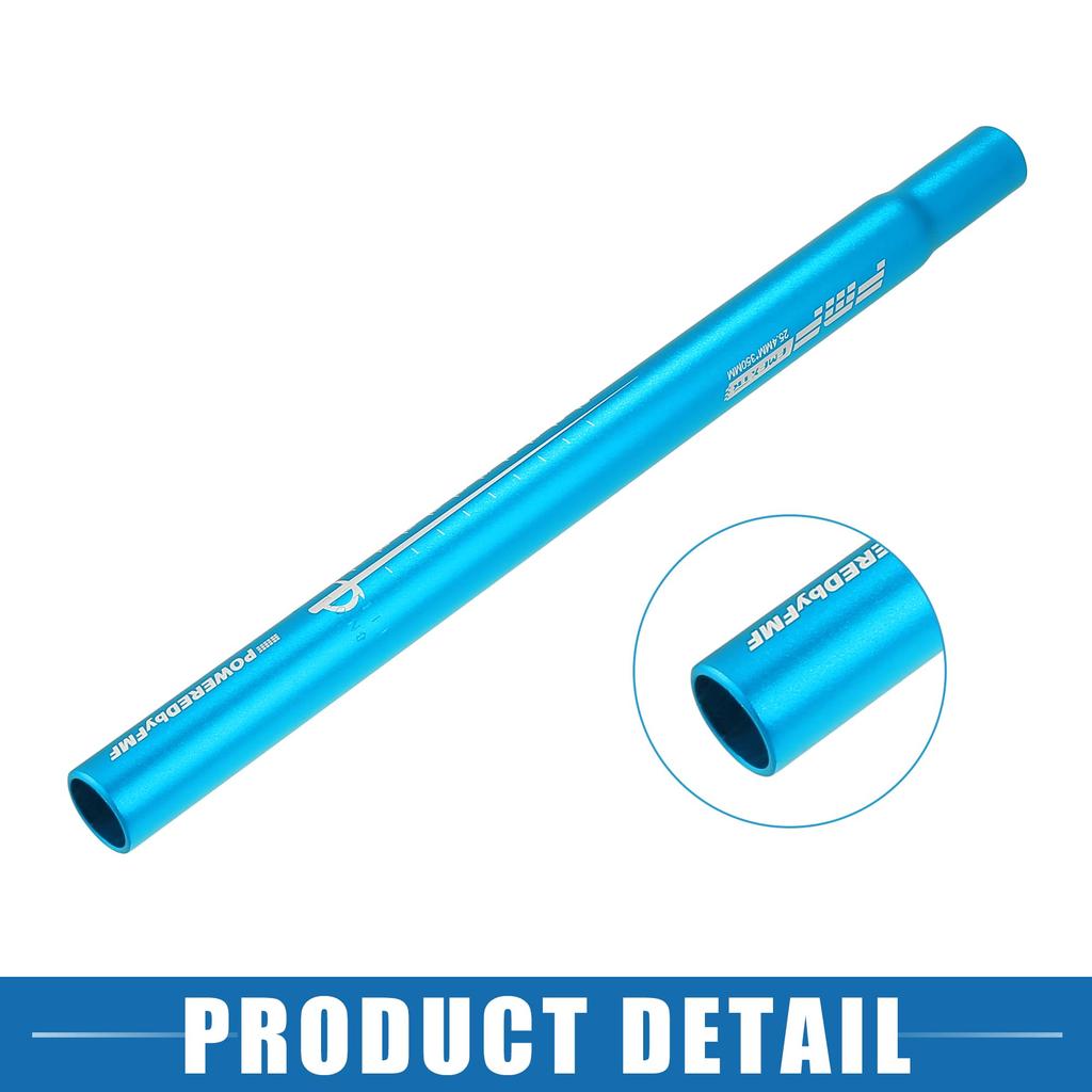 A ABSOPRO Bicycle Seat Post Mountain Bike MTB Road Bike Fixed Gear Aluminum Alloy Blue 25.4x350mm