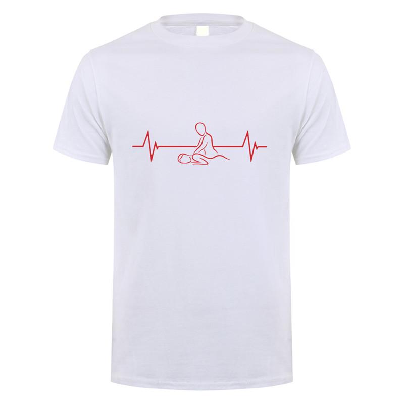 Tlukot srdce maséra Pánské tričko s krátkým rukávem Bavlněné Masážní Pánské tričko Topy Tričko TM-015