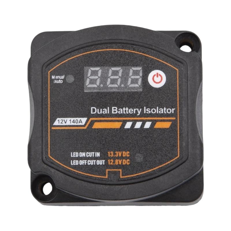 Waterproof Car Relays Voltage Setting 12V 140A Double Battery Isolator Digital Voltage Sensitive Relays LCD Display