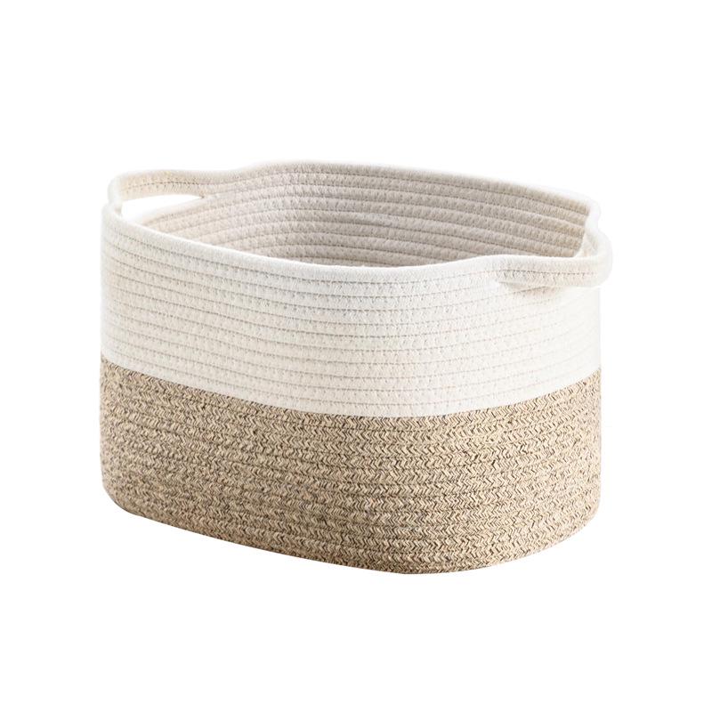 Cotton Rope Woven Storage Basket - Large Capacity for Laundry & Toys