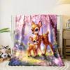 Multi-Size Two Adorable Little Deer Printed Blanket, All-Season Multi-Use for Nap, Camping, Travel, Car, Sofa Luxury Gifts