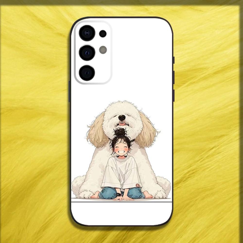 Cute Kid Girl Dog Phone Case For Samsung S25,S24,S21,S22,S23,S30,Ultra,S20,Plus,Fe,Lite,Note,10,9,5G Black Soft Cover