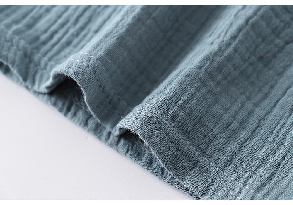 Kids' Cotton Linen Long Sleeve Set - Unisex Gauze Joggers, Loose Two-Piece for Spring/Summer
