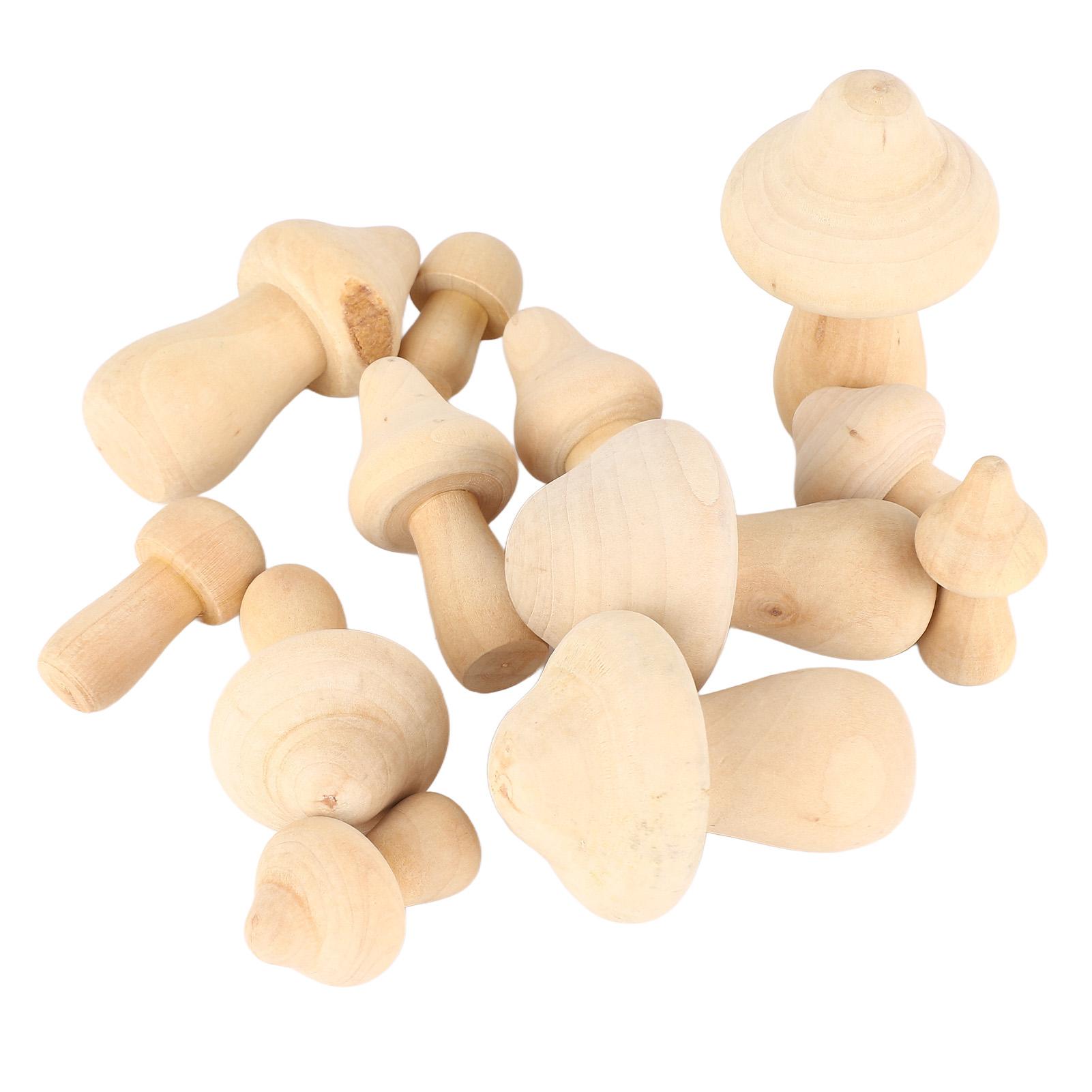 

12 шт. Неокрашенные деревянные грибы DIY Рукоделие Деревянные грибы для раскрашивания для искусства и ремесел Дома