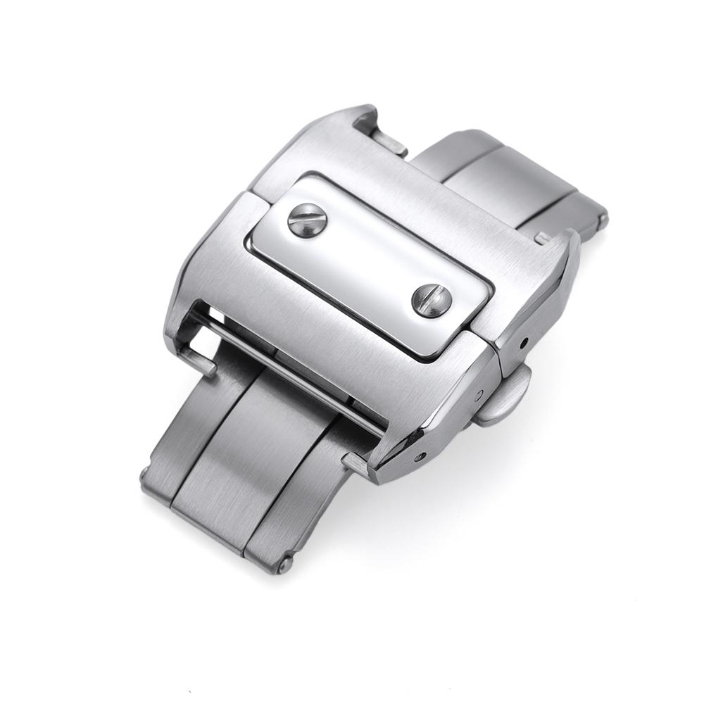 

18 мм 21 мм Пряжка для часов из нержавеющей стали Двойной щелчок Пряжка-бабочка для часов Замена Складная застежка для кожаного ремешка для часов 18mm серебряный