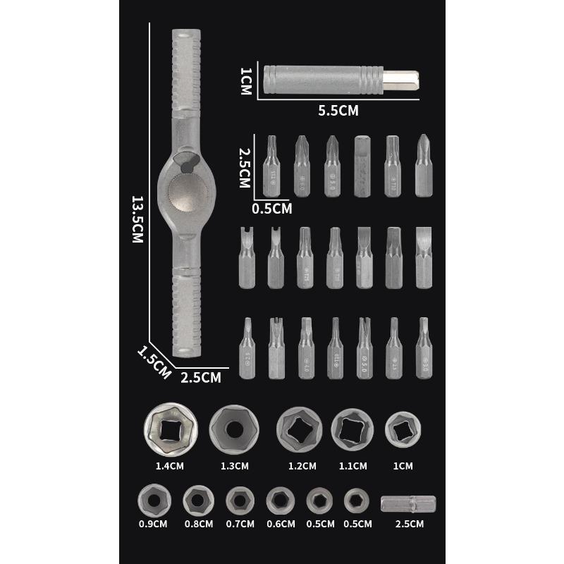 Multifunctional Ratchet Screwdriver Set 32 In 1 Wrench Driver S2 Steel High Hardness Socket Screwdriver Set