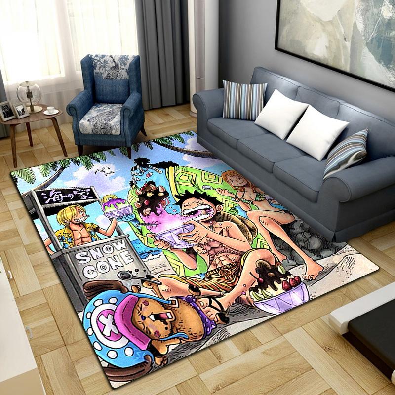 One Piece Anime Puzzle Washable Non-Slip Rug Carpet Larget Floor Mat Bedroom Home Decor LXR176