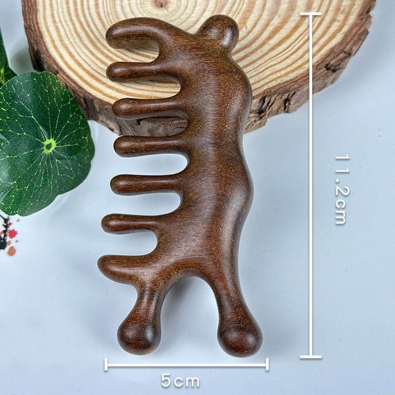 Scalp Relax Meridian Massage Comb Anti-static Blood Circulation Head Massage Comb Smooth Hair Comfortable Sandalwood Hair Comb