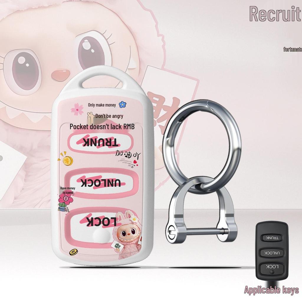 Cartoon Key Covers for Mitsubishi Outlander, Lancer, Pajero, Eclipse Cross & More - Full-Coverage with Buckles