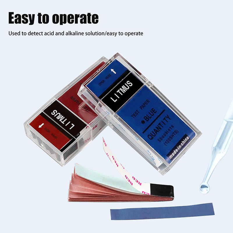 For Water Soil Laboratory Acid Alkaline Detection 100 Strips/Box PH Test Strips Red/Blue Litmus Paper Acid Alkali Test Paper