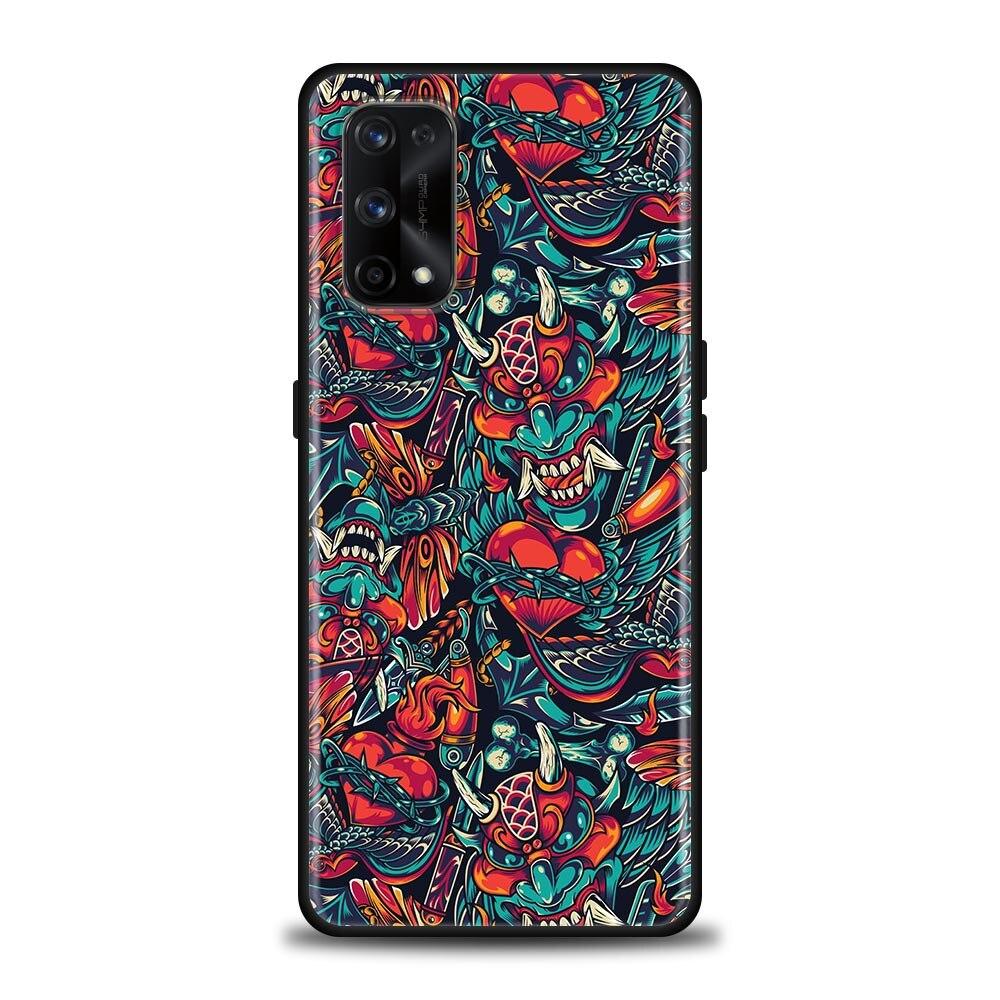Japanese Style Art Samurai Phone Case For Oppo Realme 8i 8 9 7 6 5 Pro 9i 7i 5i 6i XT 5G Cases Soft Cover Realme 8Pro 8i