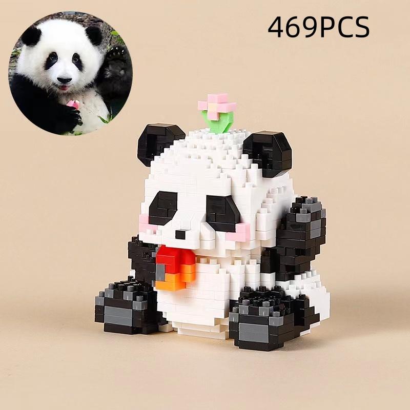 Micro Granule Panda Panda Decorare Puzzle Asamblare Jucării pentru copii