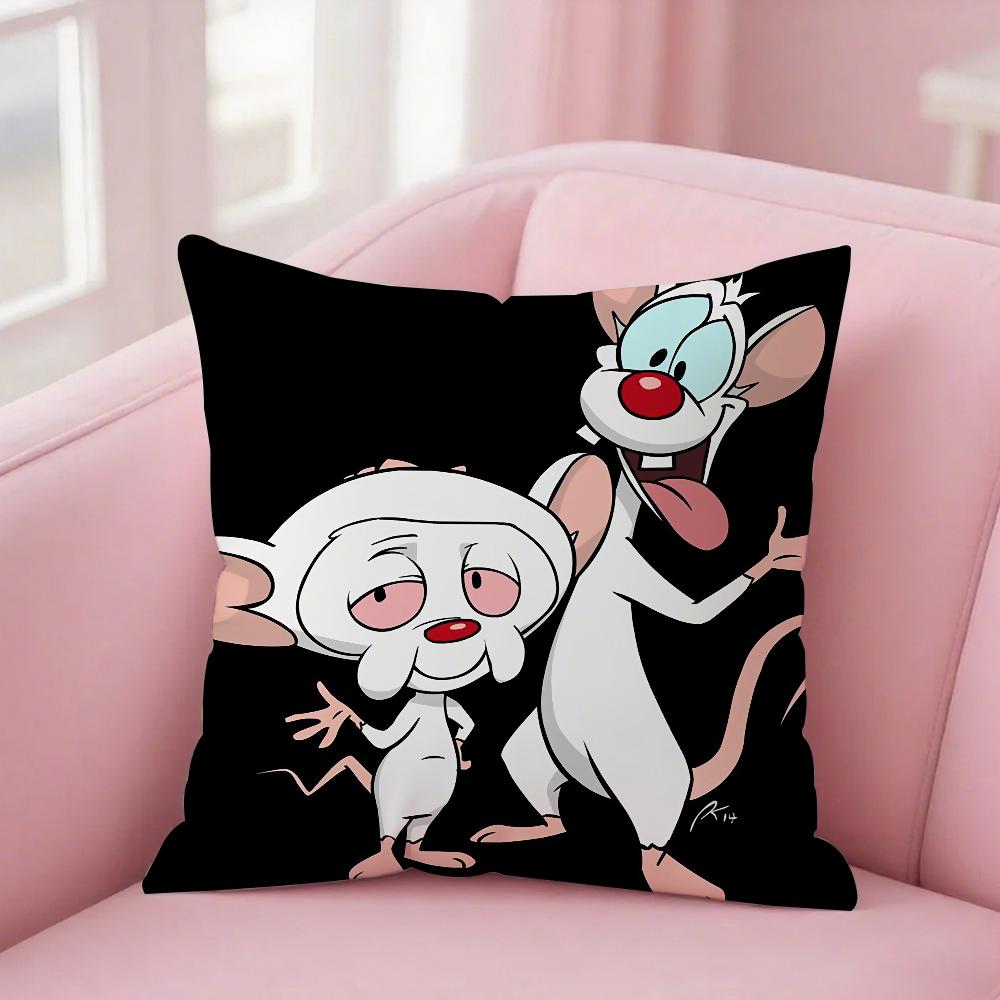 

Pinky And The Brain Pillow Case Square Double-Sided Printing Short Plush Sofa Cushion Cover Bedroom Bedside Pillow 22x22Inch