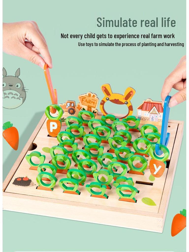 Little Rabbit Radish Pull Puzzle: Early Education, Memory Training, Interlocking Building Blocks Toy