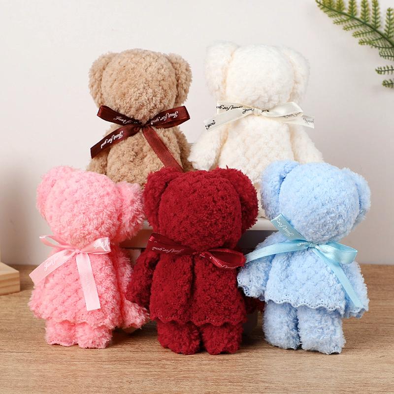 5/10 Stück Teddybär Handtuch Geschenkset für Hochzeit Kinder Geburtstagsparty Mitgebsel Babyparty Gästegeschenk Weihnachten Ostern Wohnkultur
