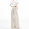 Pocket design straight jeans women's new low-rise loose-fitting hip-covering and thin floor-mopping versatile wide-leg pants