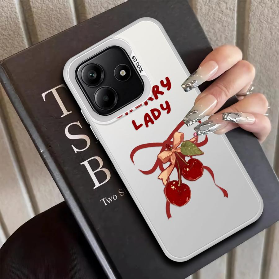 

Cartoon Bow Cherry Case for Xiaomi Poco F4 X3 Pro X5 C51 F3 GT C50 X3 NFC Back Phone Cover Poco C51