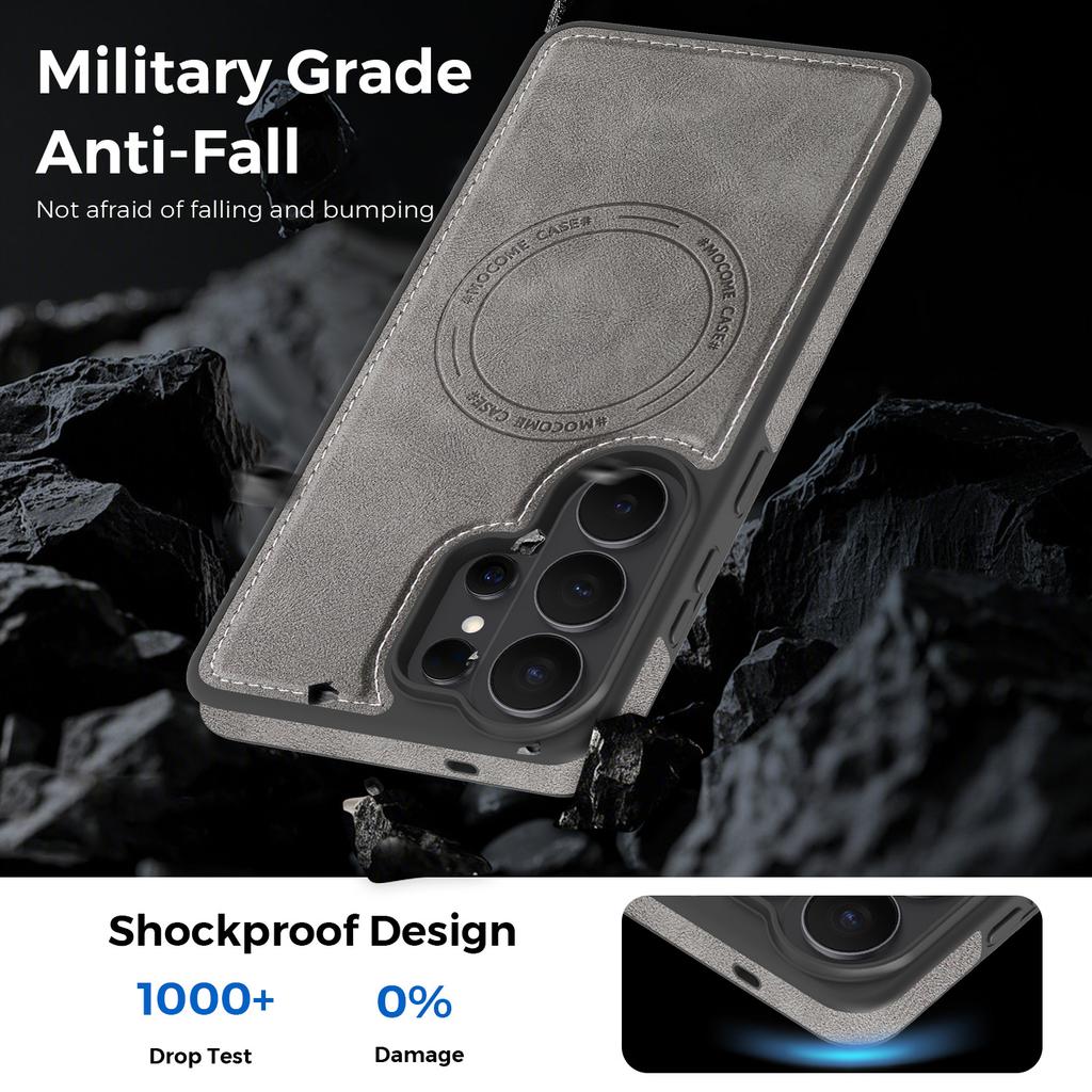 Retro Leather For Magsafe Case For Samsung Galaxy S26 S25 Edge S24 FE S23 S22 Plus Ultra A57 A37 A17 A56 A36 Magnetic Back Cover