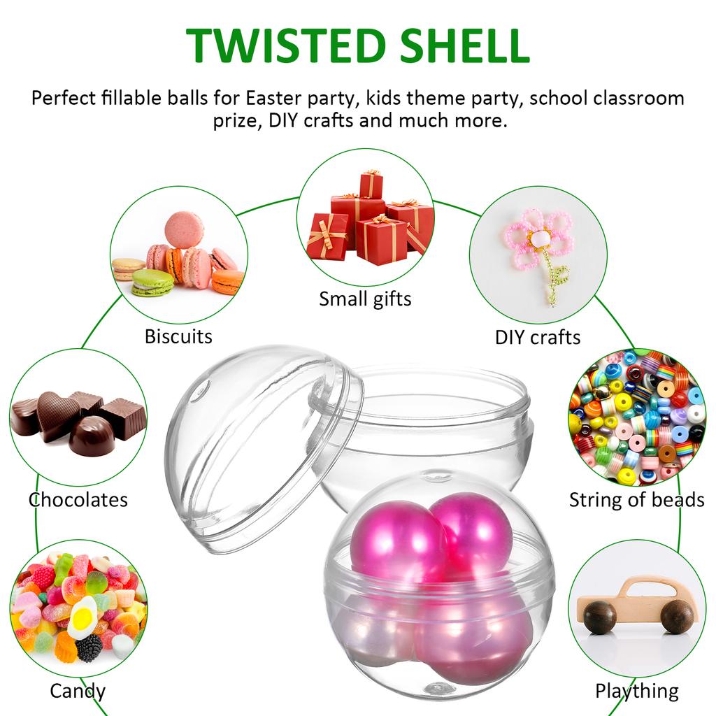 100/50pcs Christmas Transparent Children Stroage Balls Clear Plastic Containers Crafts Packaging For Wedding Party Gift Boxes