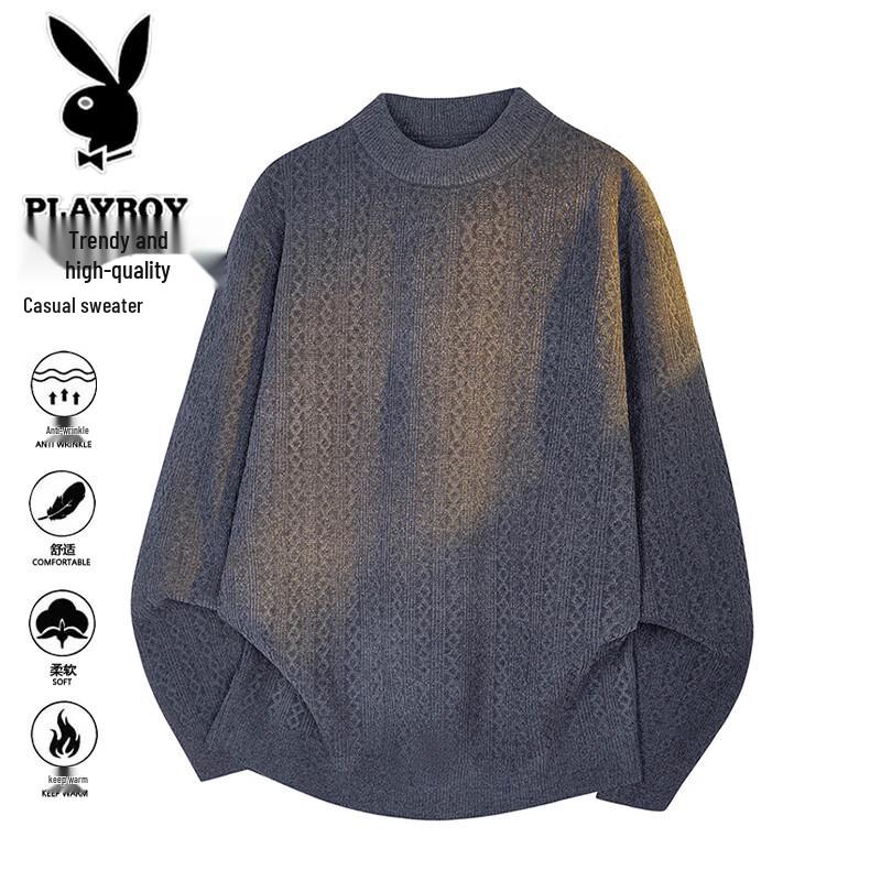 PLAYBOY Men's Autumn Winter Round Neck Pullover Sweater