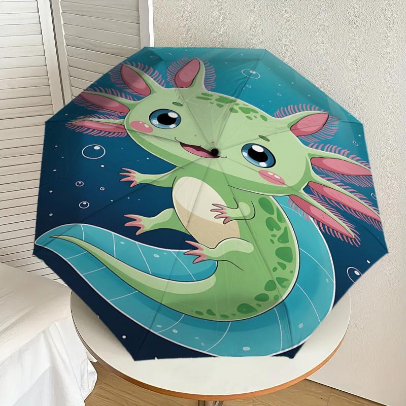 1PC Axolotl Umbrella-8-Rib Reinforced, Automatic Open, Lightweight & Durable, Fashion Accessory for Outdoor, J0375