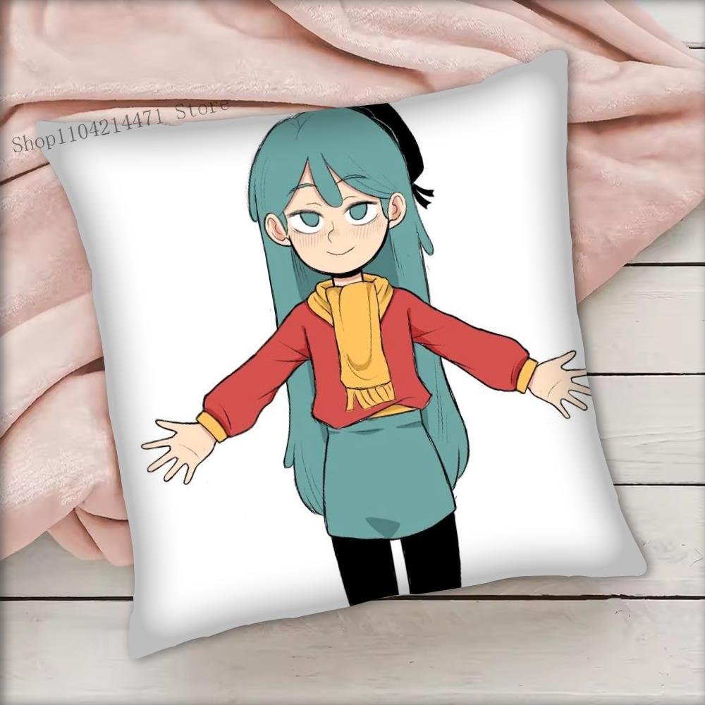 1pc H-Hilda Cartoon Girl Pillow Case Square Bedroom Sofa Leisure Comfort Cushion Car Living Room Home Decoration