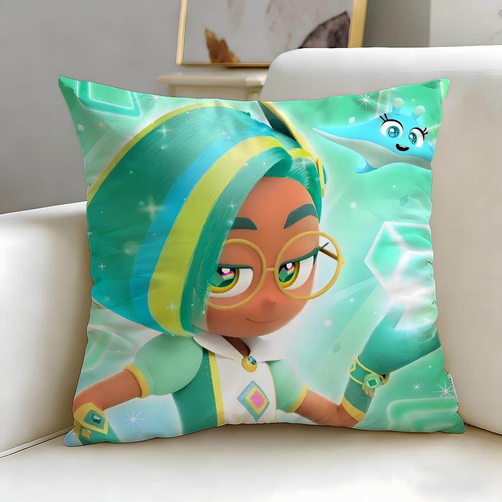 Classic Anime Rainbow Bubblegem Cushion Cover Soft EasyWash Pillow Case Versatile for Couch Bed Travel and Office