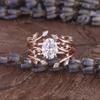 Rose Gold Diamond Princess Stackable Ring Set - European & American Fashion Women's Engagement & Proposal Ring