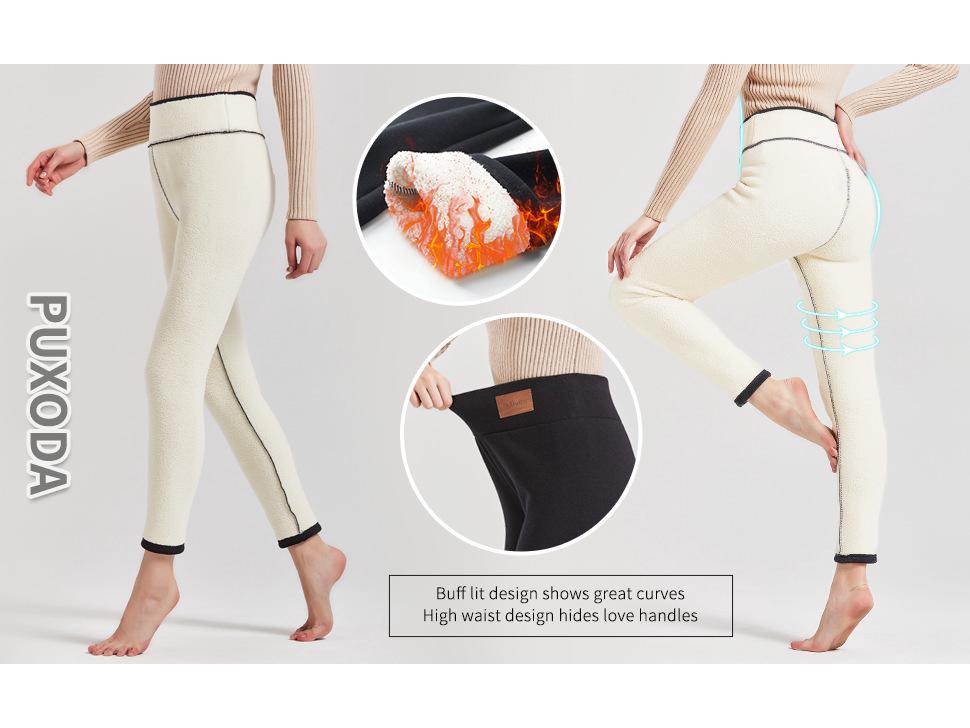 Women's Fleece-lined Cotton Yoga Pants - Warm, Thick, Autumn/Winter Wear