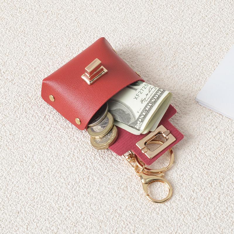 Tragbare Mini-Tasche Schlüsselanhänger Licht Luxus Kleine Taschenanhänger Einfarbig Kopfhörer Aufbewahrungstasche Anhänger Münzbörsenanhänger