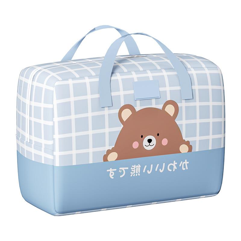 Cute Bear Large Capacity Clothes Storage Bag Waterproof Cabinet Wardrobe Organizer Quilt Pillow Blanket Organizer Dustproof Bedding Storag