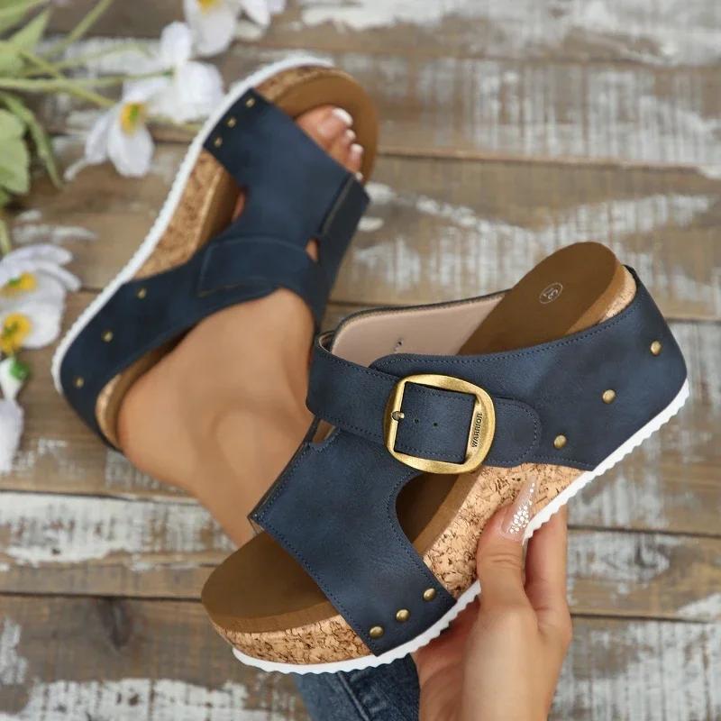 Fashion Women Platform Sandals 2025 New Casual Slippers Fashion Wedges Sandals Women Open Toe Beach Shoes for Women Zapatos De Mujer