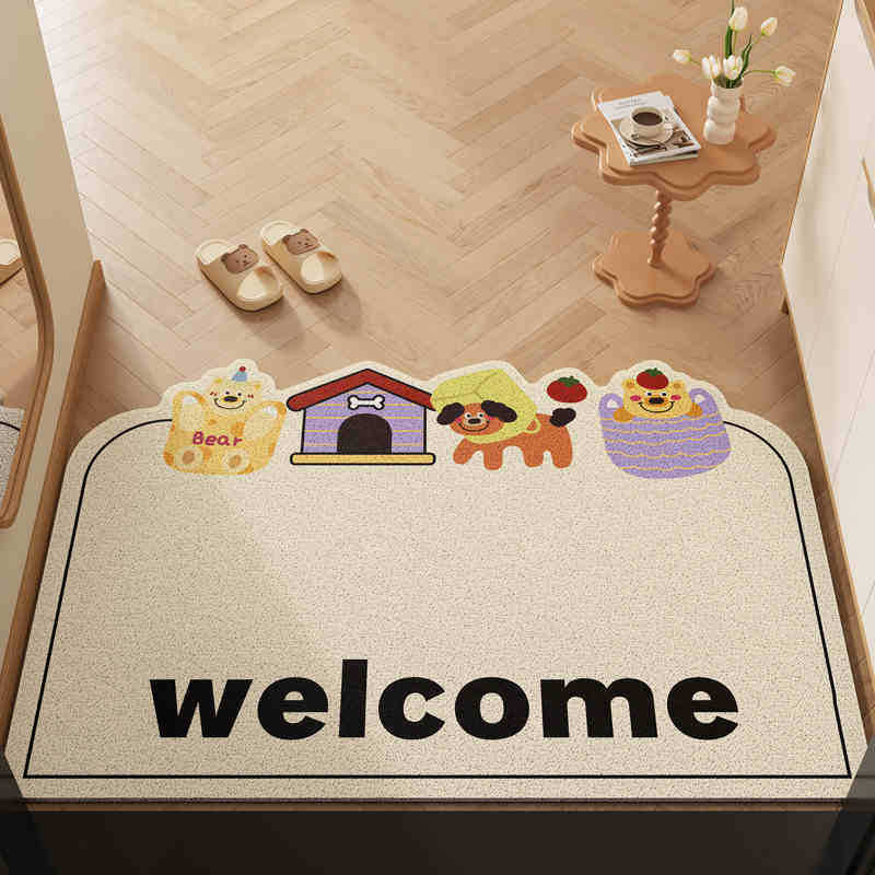 Mengqu Cartoon Home Floor Mat, The Entrance Can Be Cut And Easy To Take Care Of, Silk Ring Floor Mat, Household Scraping Mud Rubbing Soil