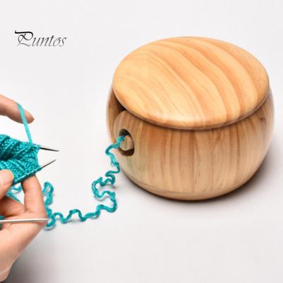 Personalized Yarn Bowl for Crocheting Custom Wooden Knitting Crochet Holder with Lid Multi-Functional Craft Storage Organizer Handmade Gifts for