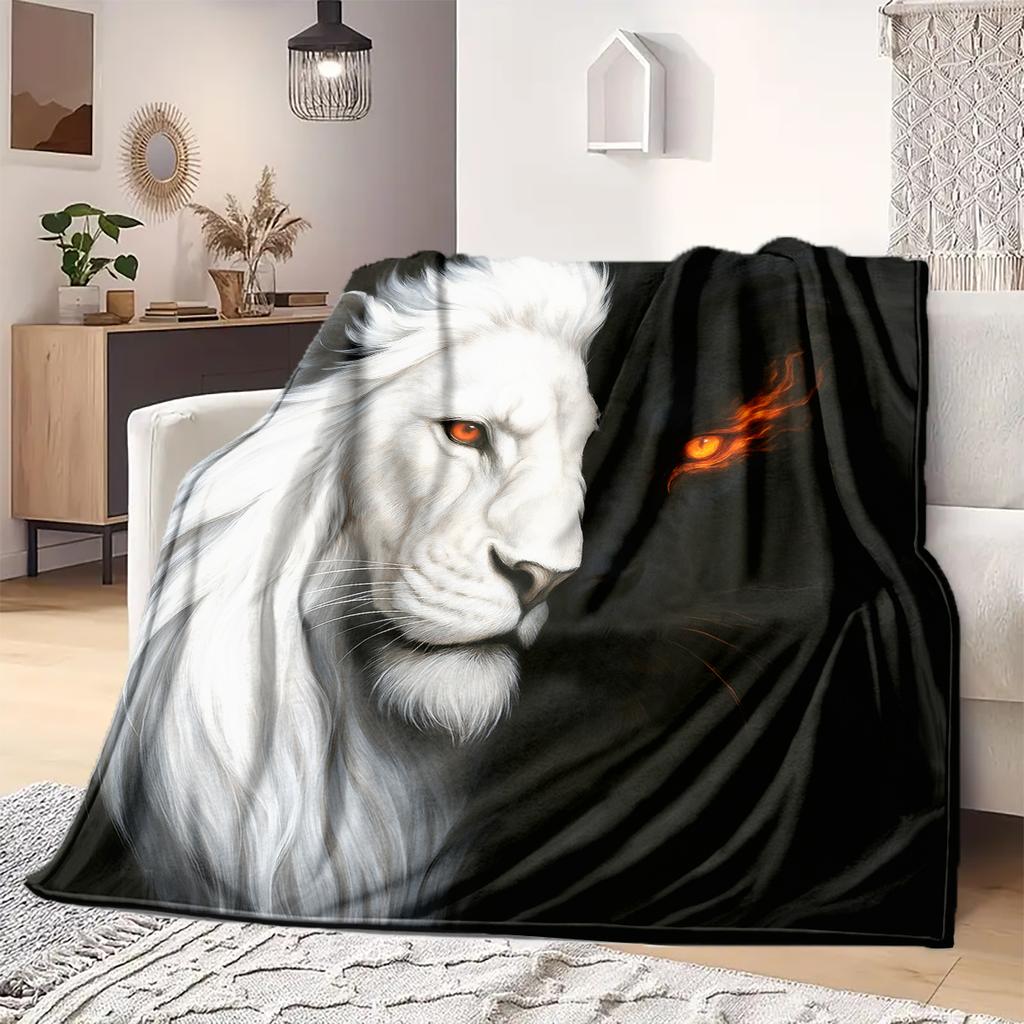 1 ks Flanelová deka s kresleným potiskem, Vysoce kvalitní, Pohodlná pro všechna roční období, Domácí dekorace, Teplo a pohodlí, Perfektní jako vánoční dárek k narozeninám