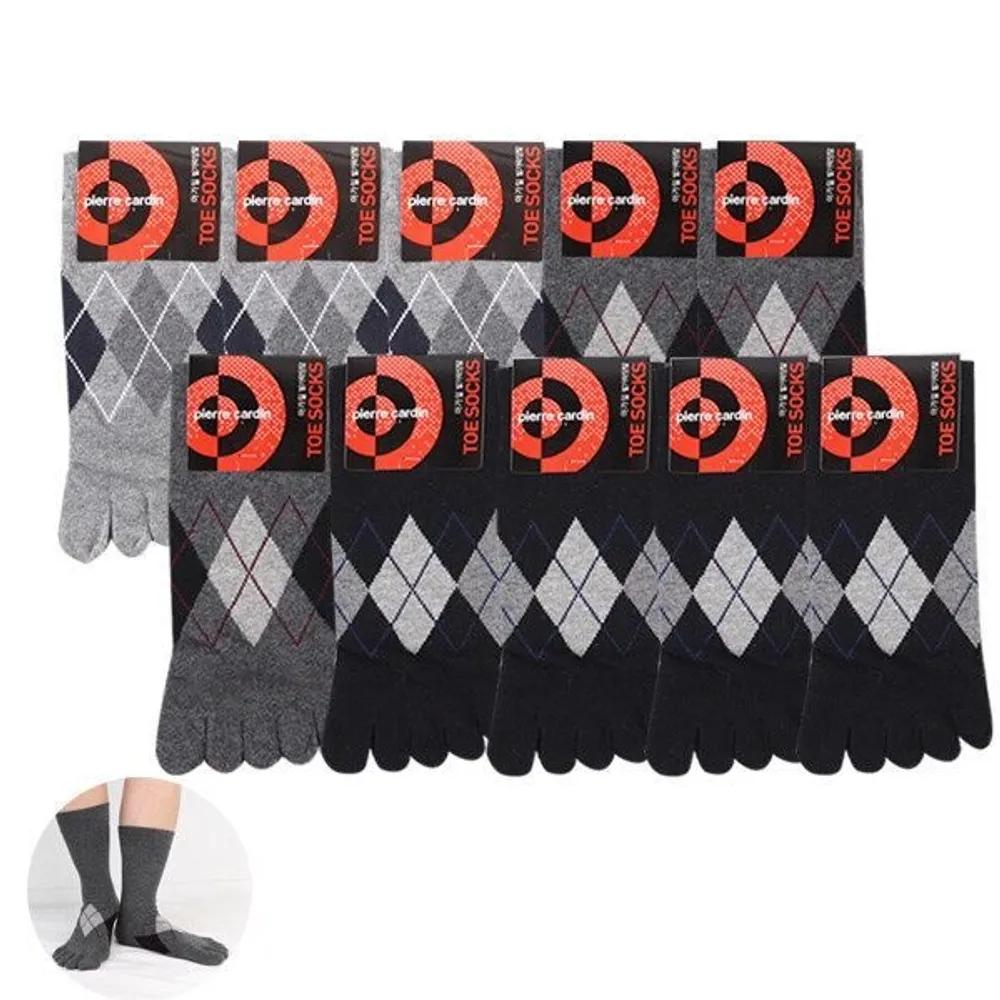 [Pierre Cardin] Men s Fashion Toe Socks 10 Pairs Argyle Long Socks 26cm