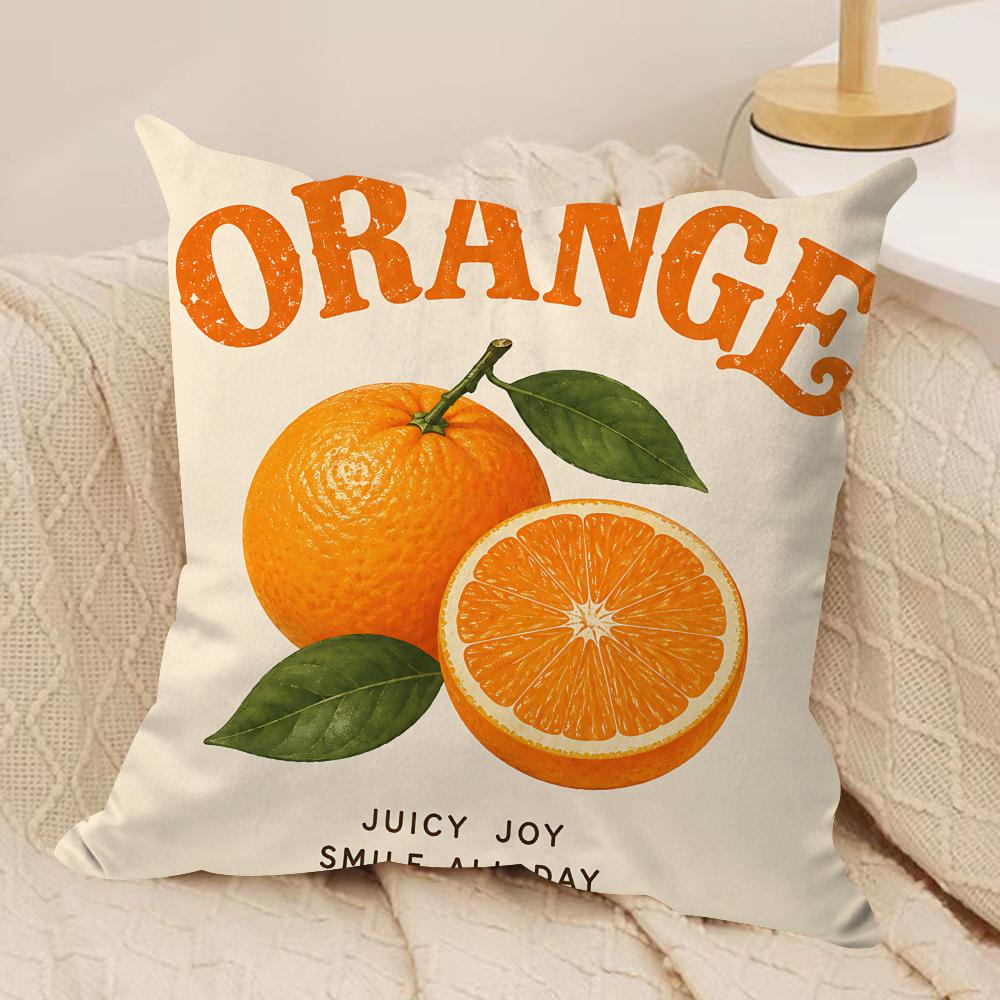 Fashion Cherry Lemon Peach Cushion Cover Square Pillow Bedroom Sofa Leisure Comfort Living Room Home Decoration X
