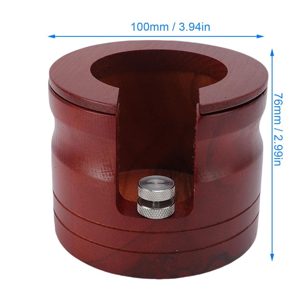 Solid Wood Portafilter Holder Non-Slip Base Height Adjustable Tamping Stand 51mm 54mm 58mm Compatible Round Bottomless Design