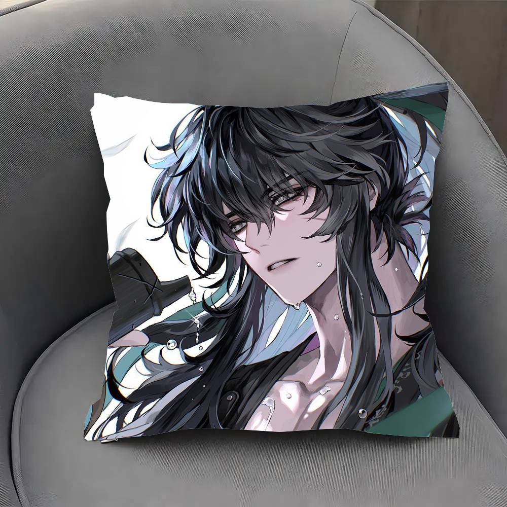 Qiuyuan Anime W-wuthering Waves Pillow Case Fashion Square Pillowcase Bedroom Sofa Room Ins Decoration Leisure