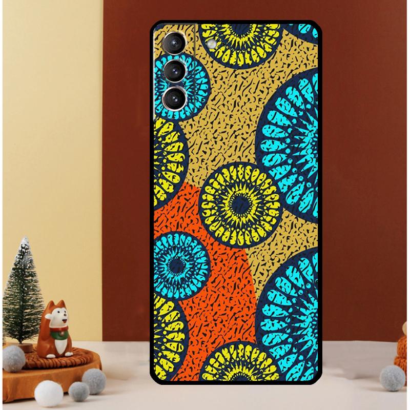 African Wax Pattern Fabric Case For Samsung Galaxy S22 S23 S24 Ultra Note 20 10 Plus S8 S9 S10 S20 FE S21 FE Cover