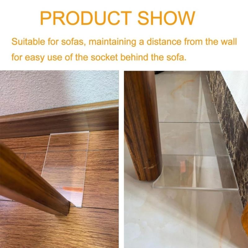 Couch Wall Spacer Clear Acrylic Antislip Spacers Mattress Sofa Wall Guard For Sofa Bed Alignment And Fire Risk Reduction