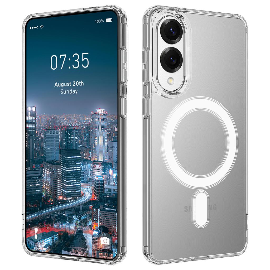 For Samsung Galaxy S25 Edge Clear Phone Case Compatible with MagSafe TPU+Acrylic Back Cover